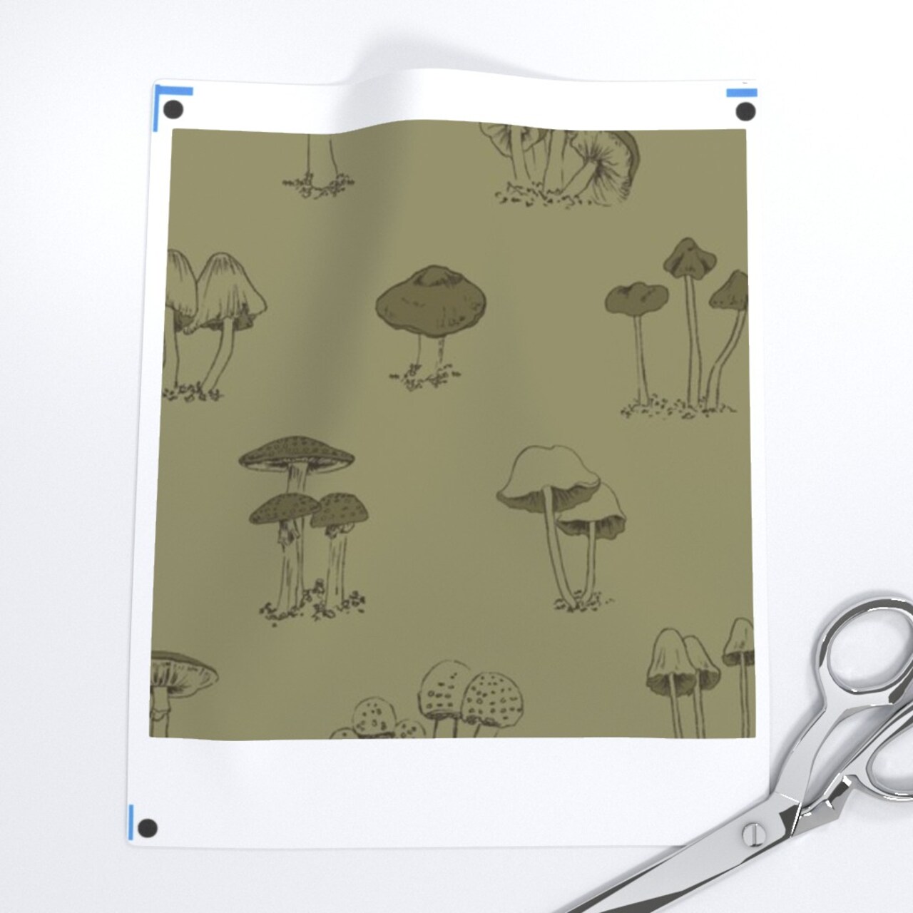 Cute Green Mushrooms Forest Olive Woodland Boys Botanical Cottagecore Nature Custom Removable Wallpaper by Spoonflower Peel & Stick Wallpaper 2FT Wide